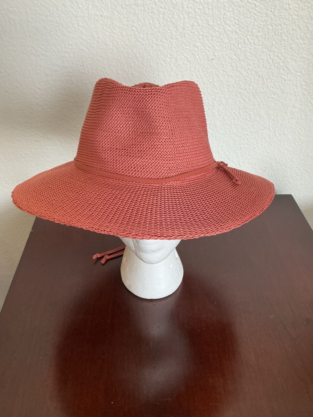 Wallaroo VICTORIA Paprika Wide-Brim Knit Fedora Hat